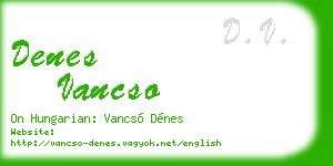 denes vancso business card