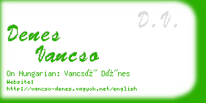 denes vancso business card